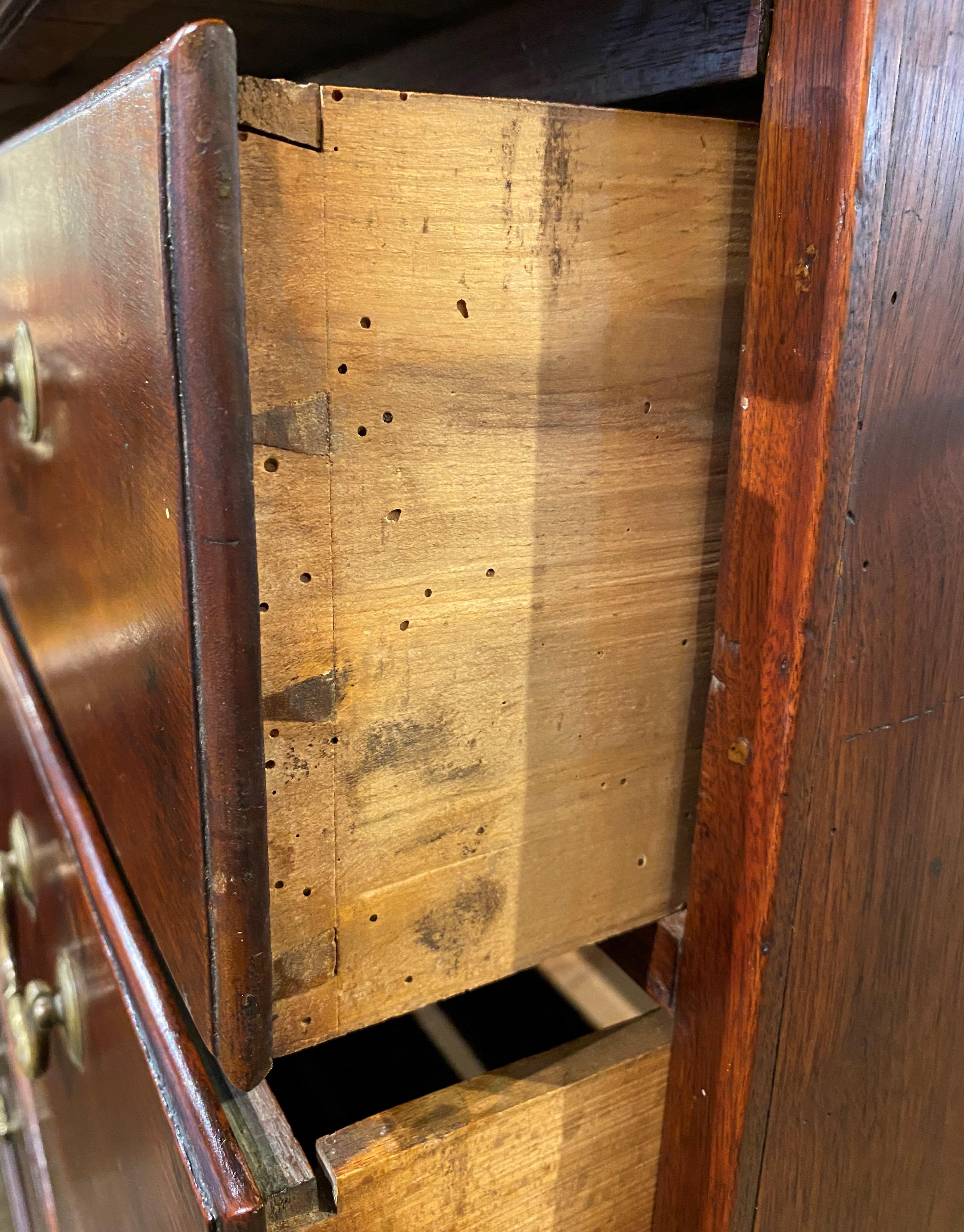 Late 18th C Walnut Seven Drawer Tall Chest, Probably Maryland or Pennsylvania In Good Condition In Milford, NH