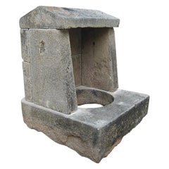 Wellhead Hand Carved Stone Planter Basin Antiques Fire Pit Niche Used Melrose