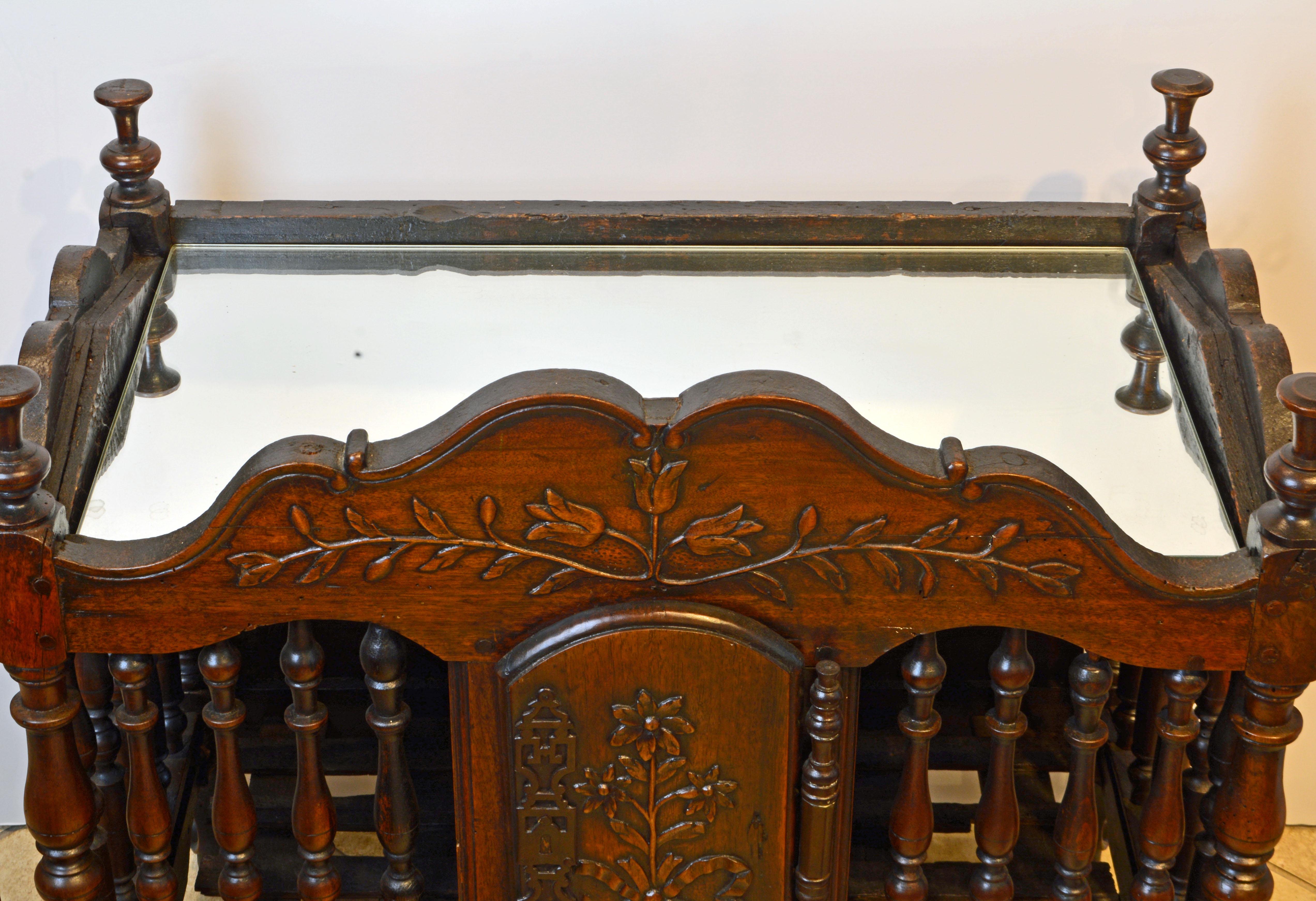 Late 18th Century French Provincial Carved and Turned Walnut Panetiere 8