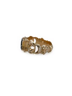 Late 18th Century 18 Karat Gold Miniature Portrait Enamel Ring