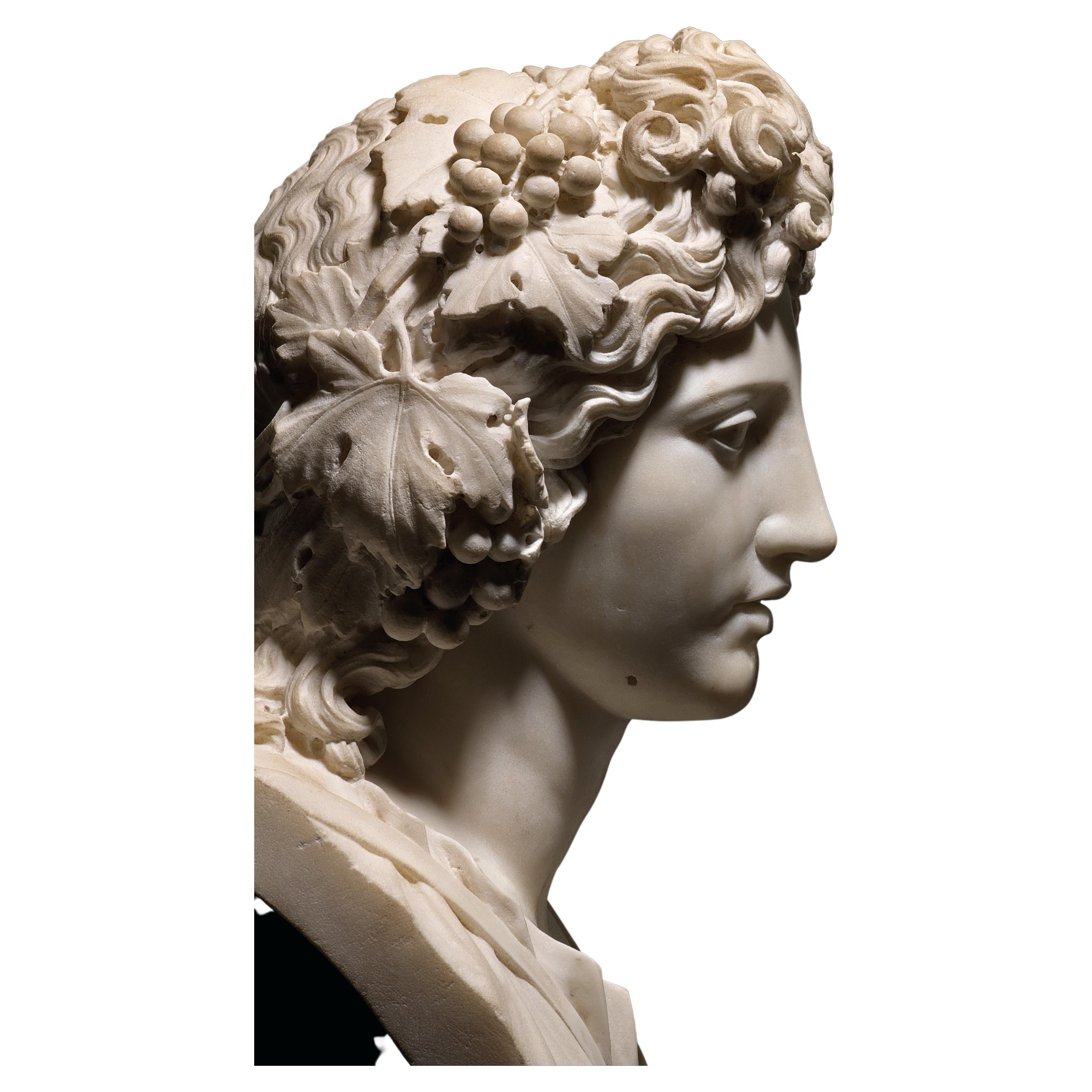 Italian Late 18th Century a Pair of Marble Busts of Terpsichore and Melpomene For Sale