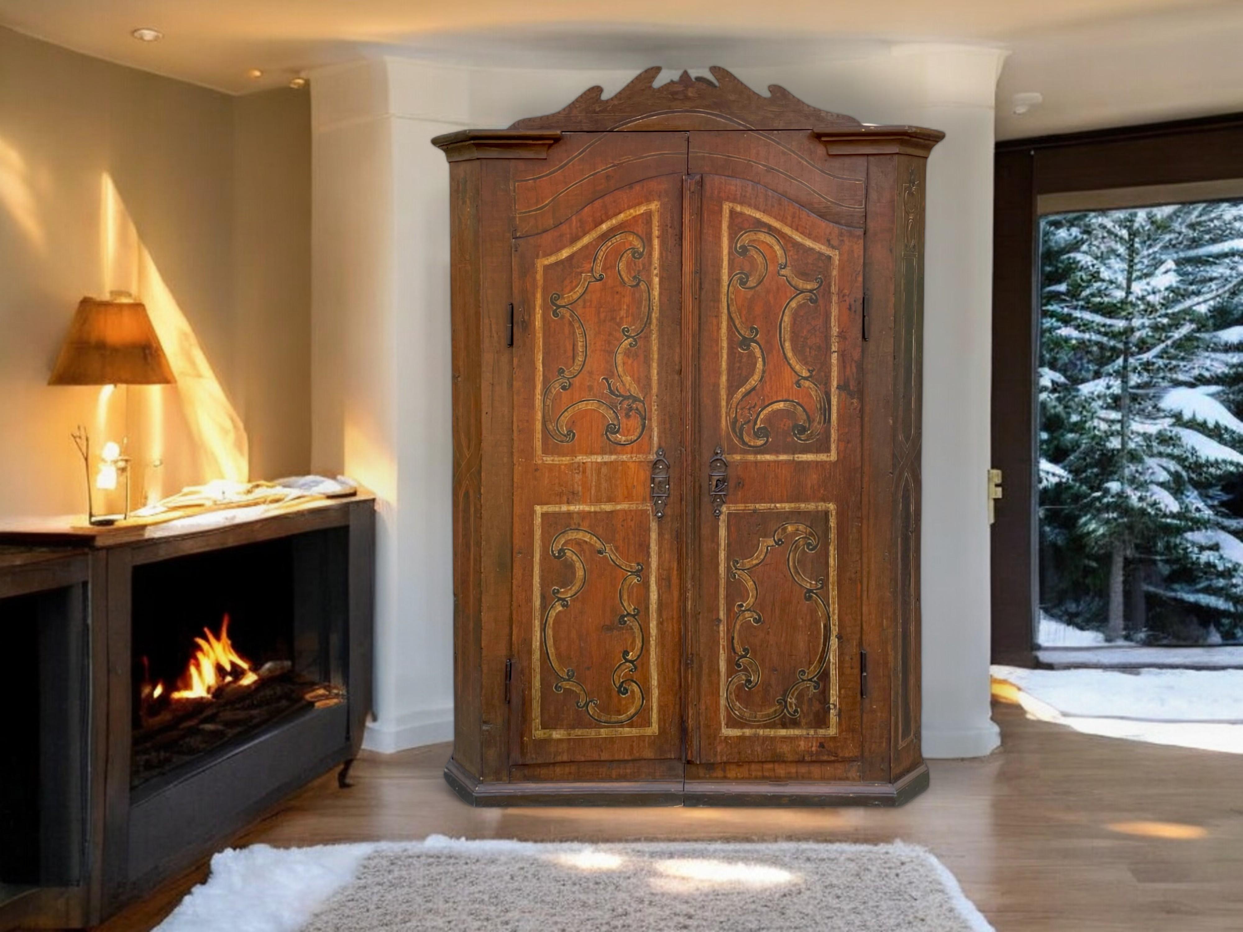 Late 18th Century Alpine Painted Cabinet 13
