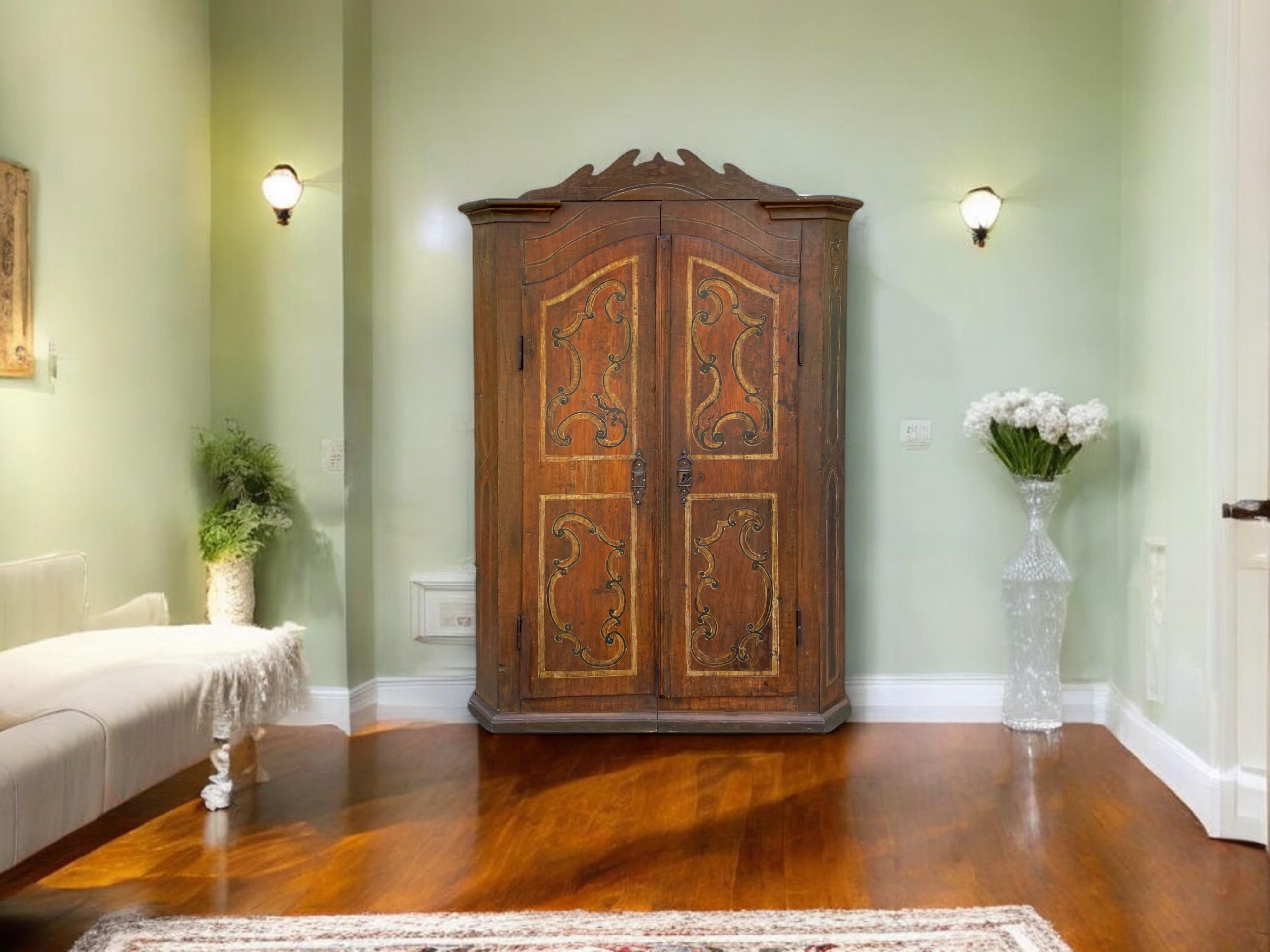 Late 18th Century Alpine Painted Cabinet 1