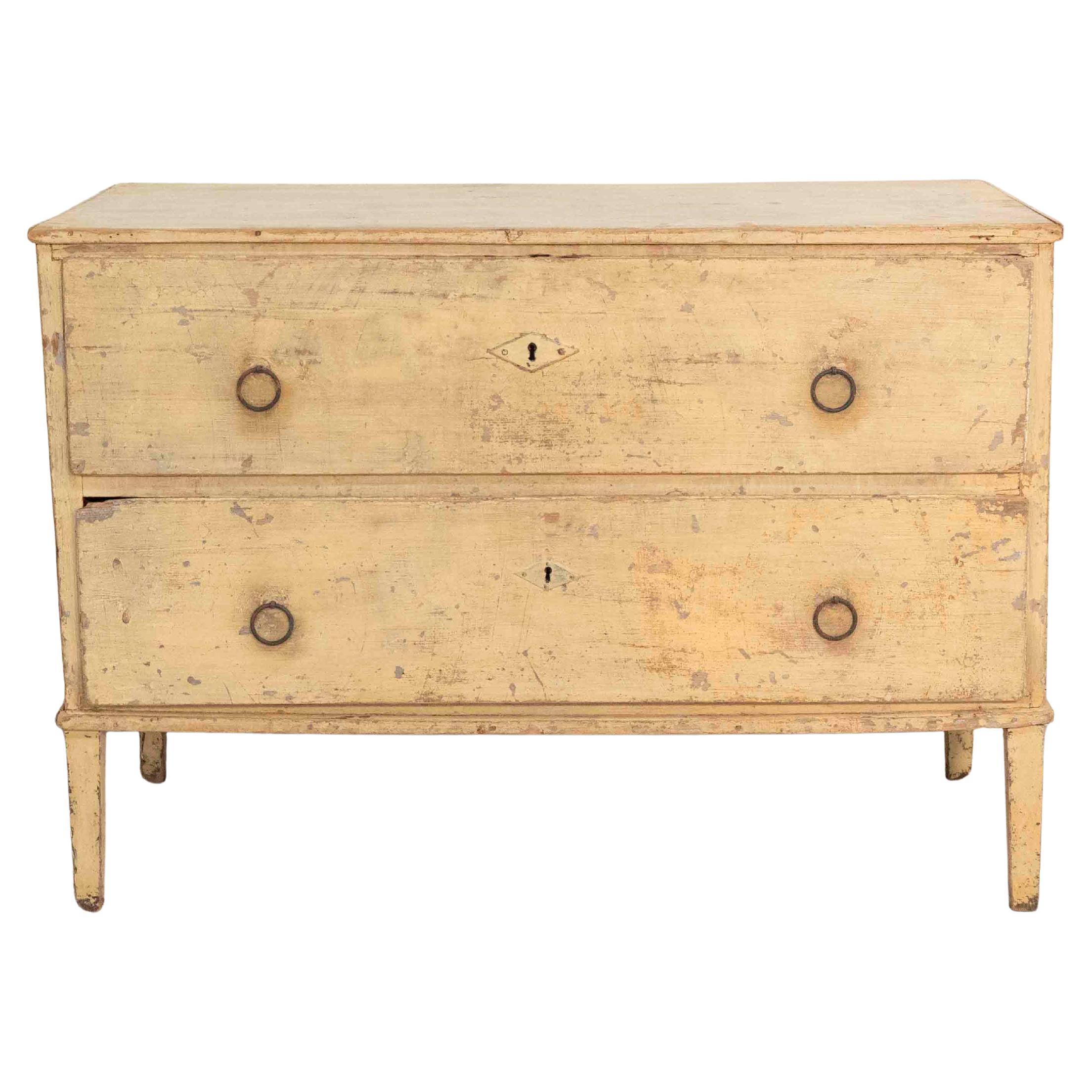 Late 18th Century Alsatian Pine Chest of Drawers with Original Paint