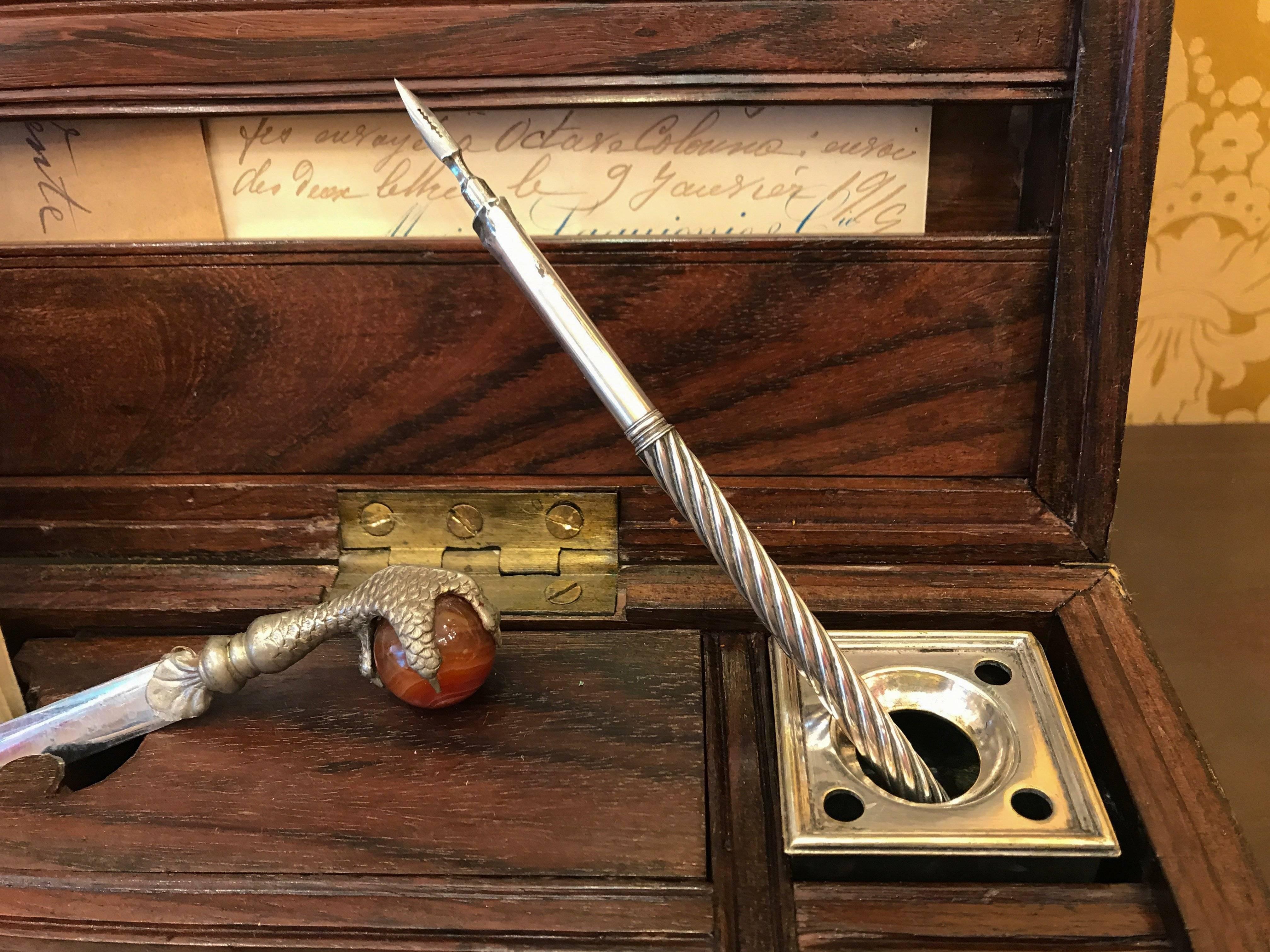 Late 18th Century Amarante Officer's Letter Box, circa 1780 For Sale 4