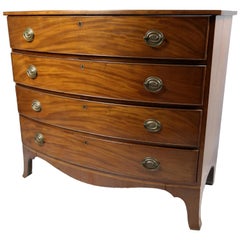 Late 18th Century American Mahogany Bowfront Chest of Drawers, circa 1790.