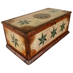 Late 18th Century American Sea Chest with Compass Star Decoration