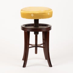 American Sheraton Mahogany Circular Seat Piano Stool, c. 1790-1800