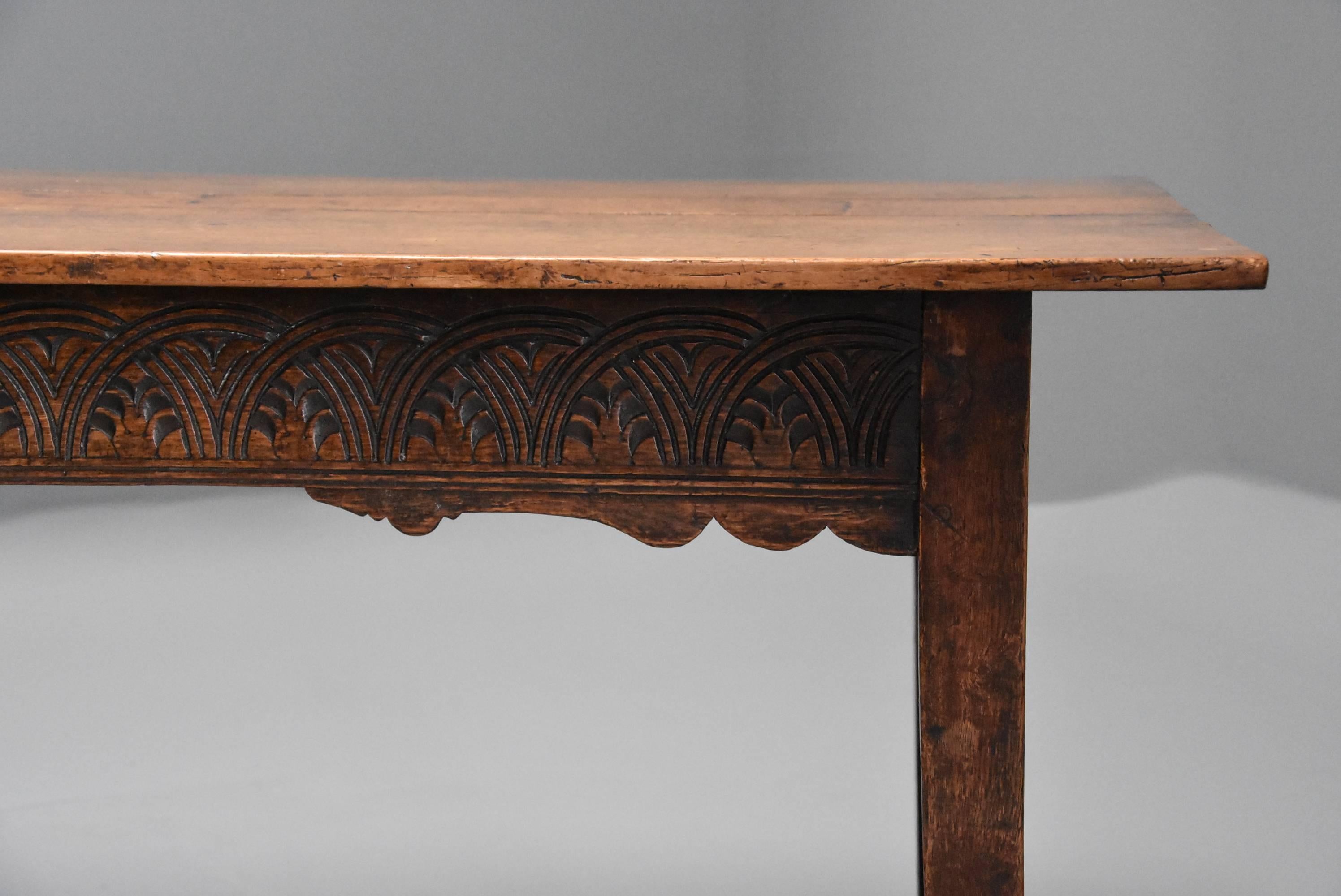 Late 18th Century and Earlier Oak Farmhouse Table of Superb Patina 1
