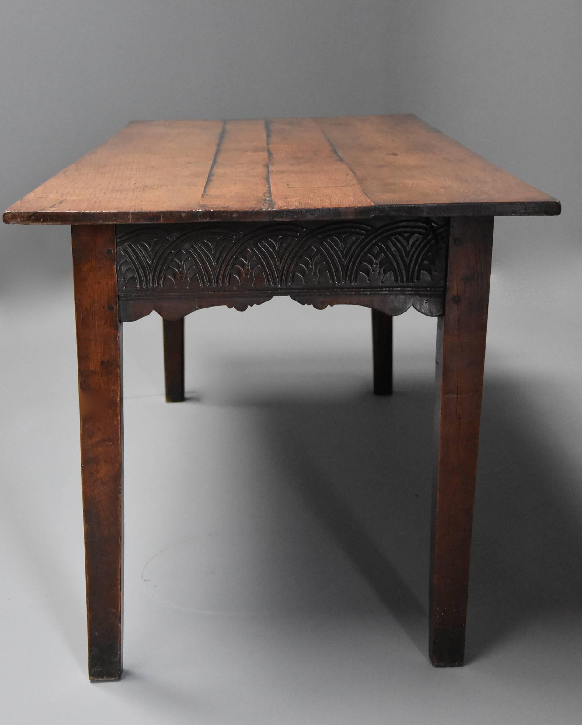 Late 18th Century and Earlier Oak Farmhouse Table of Superb Patina 2