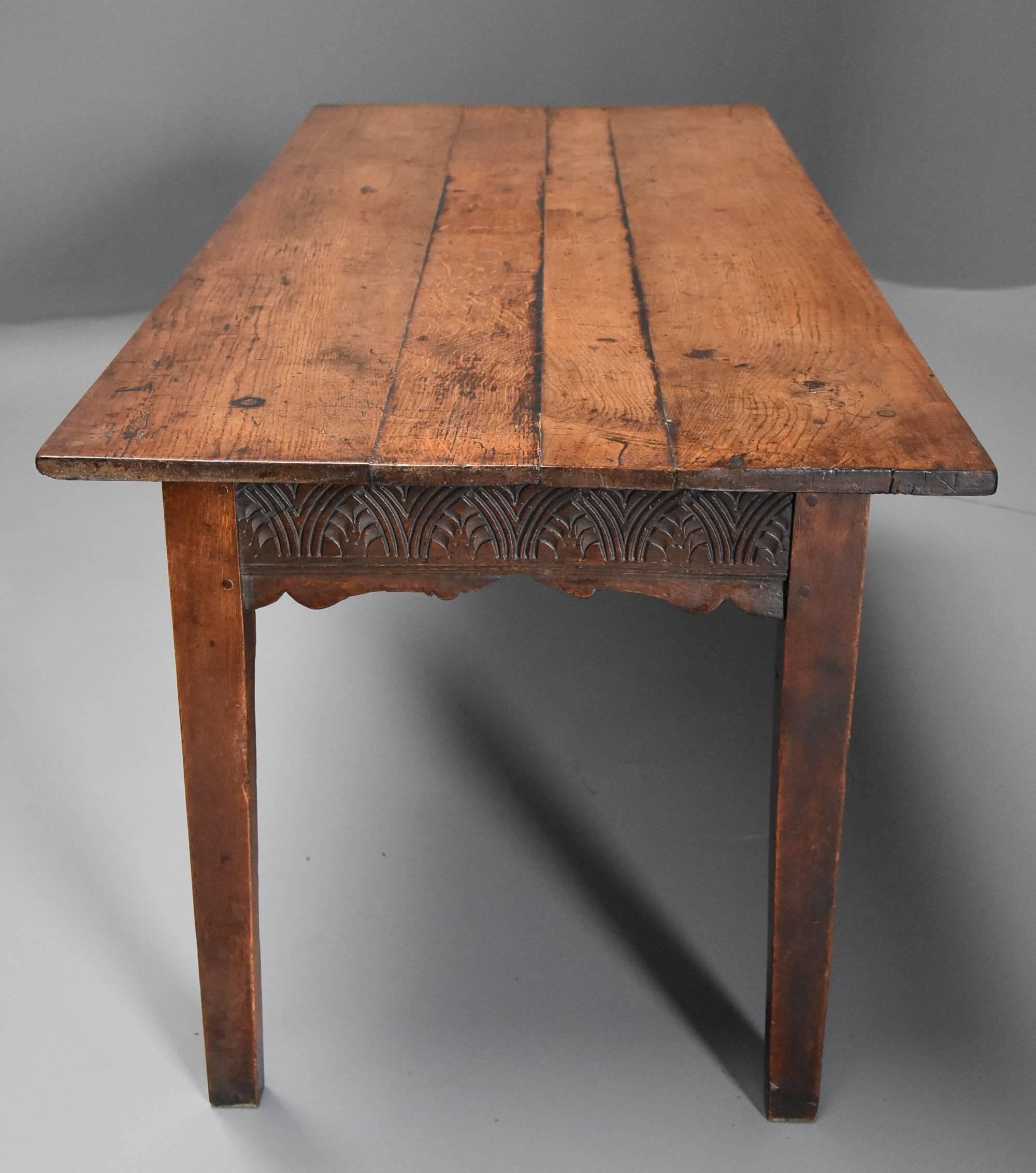 Late 18th Century and Earlier Oak Farmhouse Table of Superb Patina 3