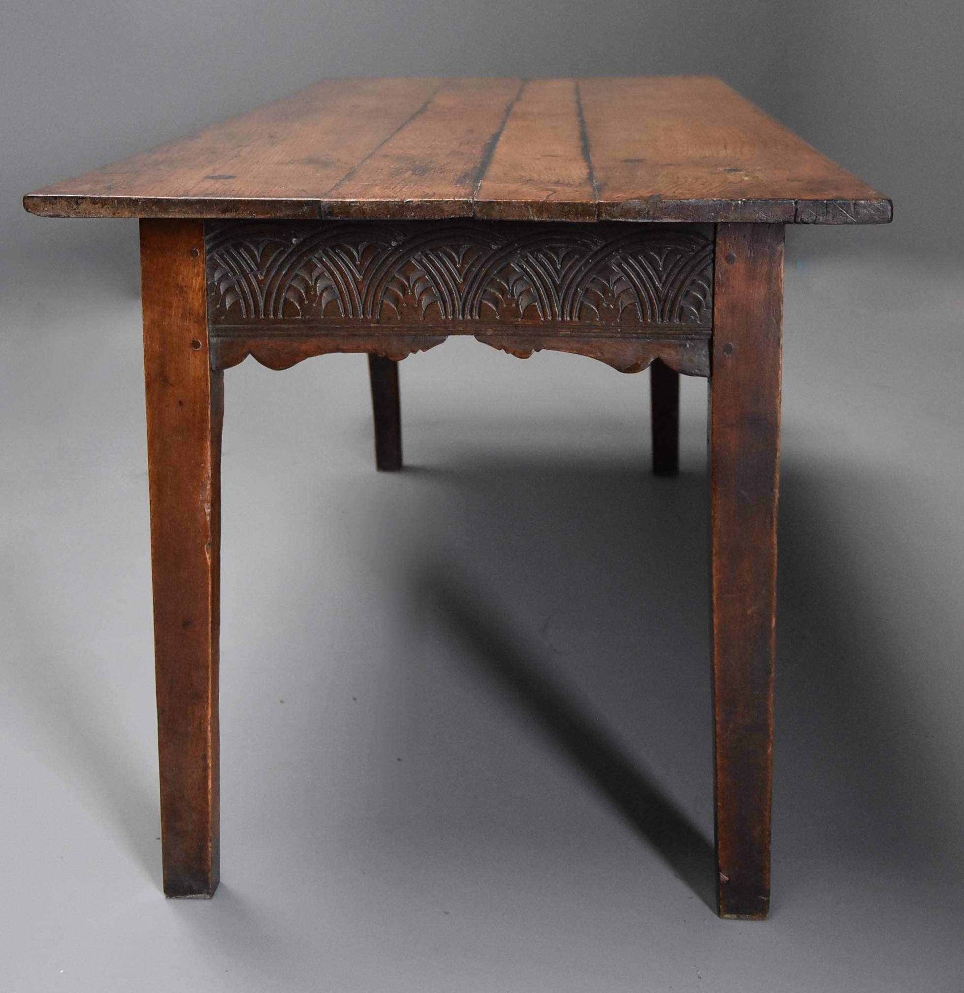 Late 18th Century and Earlier Oak Farmhouse Table of Superb Patina 4