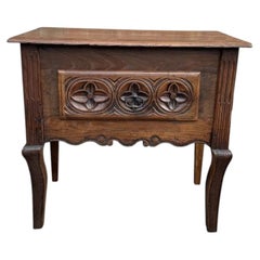 Late 18th Century Antique French Chevet with Hand-Carved Oak Legs
