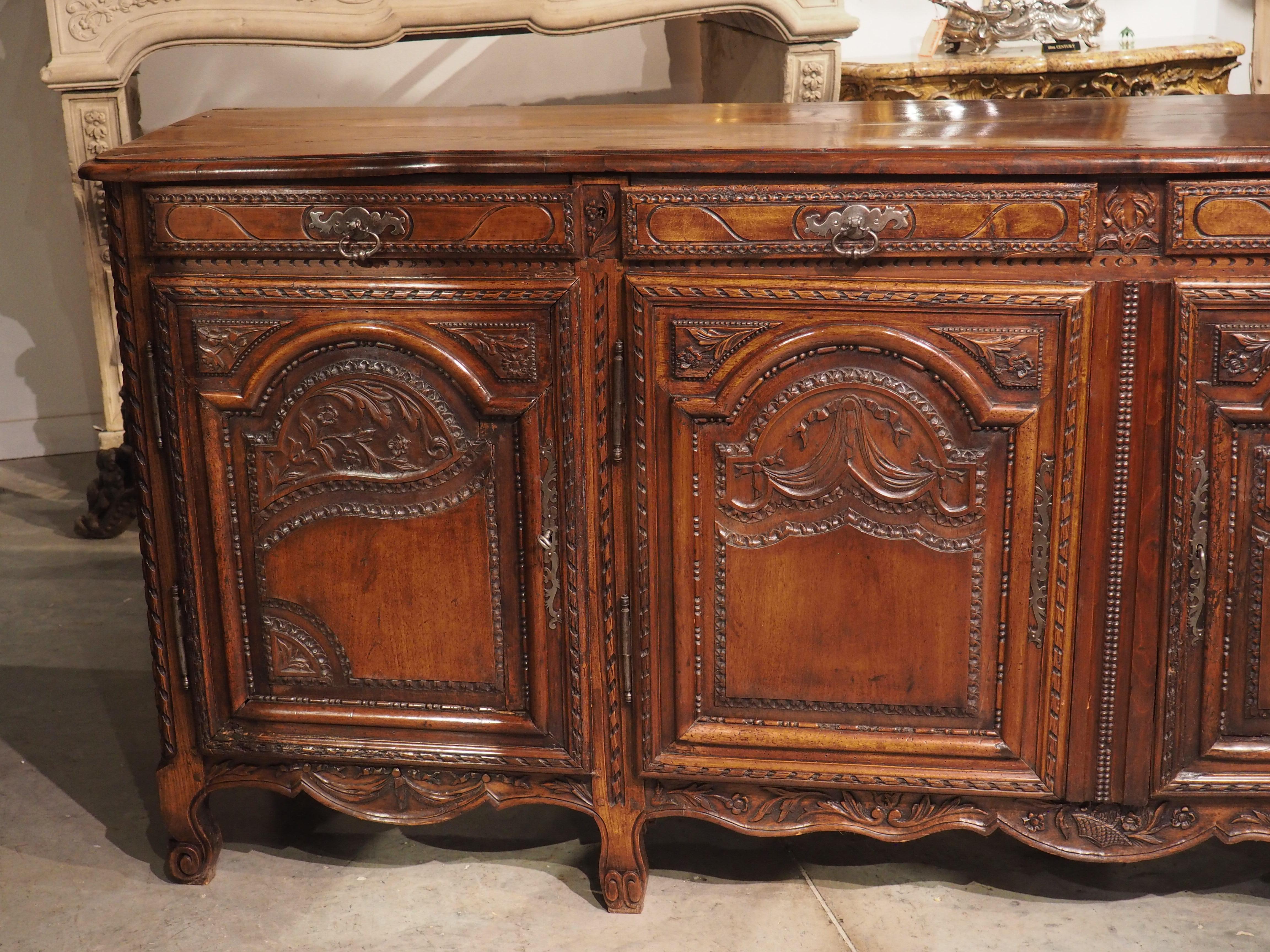 Louis XVI Late 18th Century Antique French Four-Door Enfilade Buffet