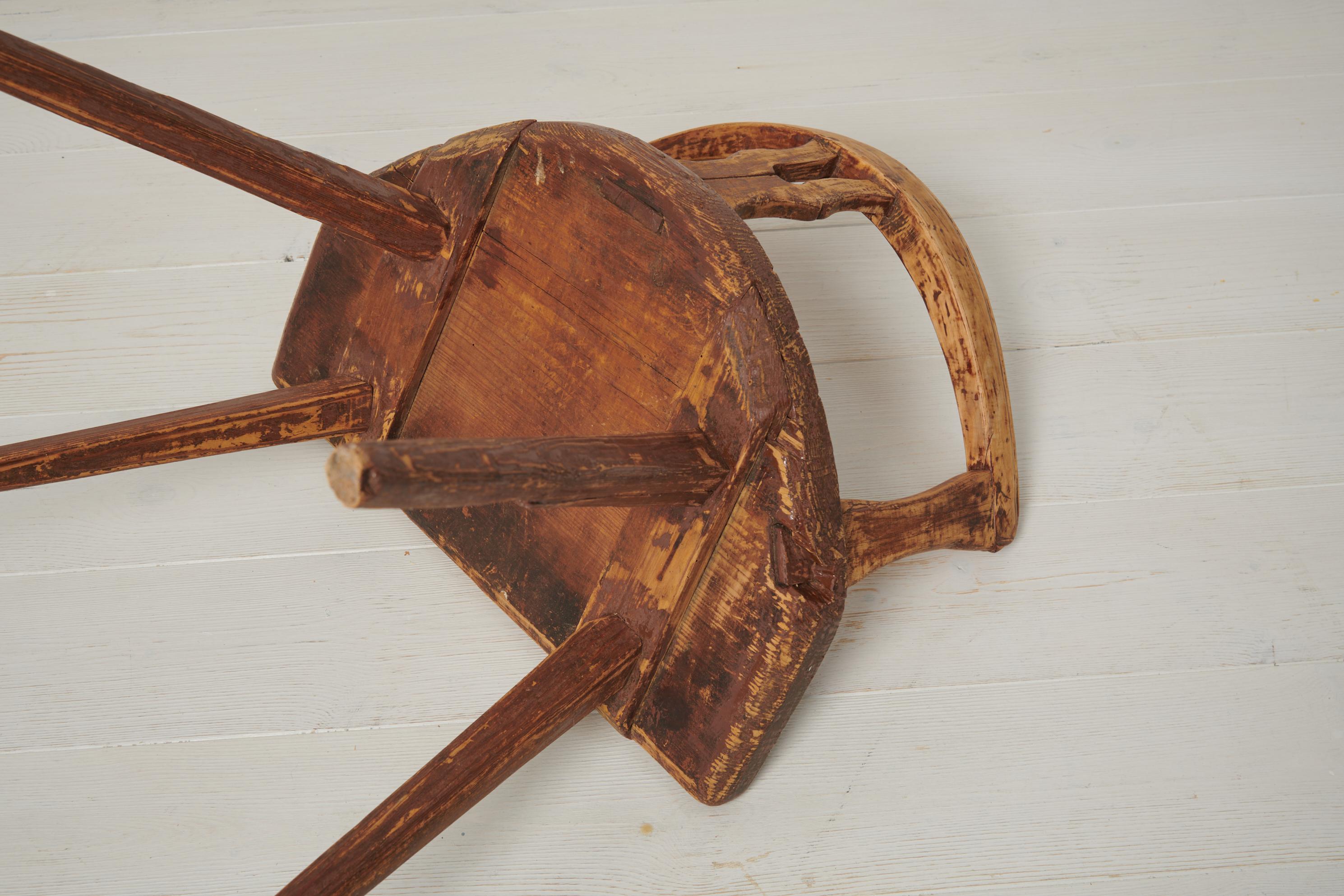 Late 18th Century Antique Primitive Swedish Folk Art Chair  2