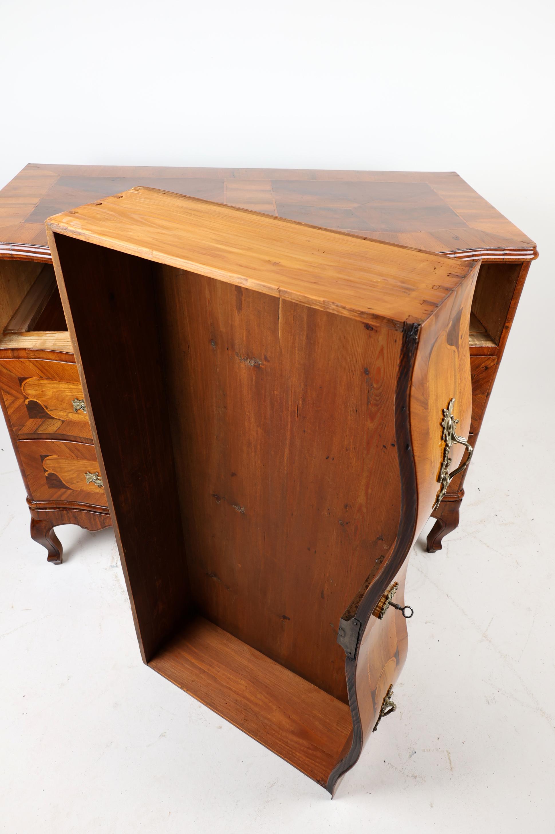 Late 18th Century Baroque Commode with Burl Walnut For Sale 6