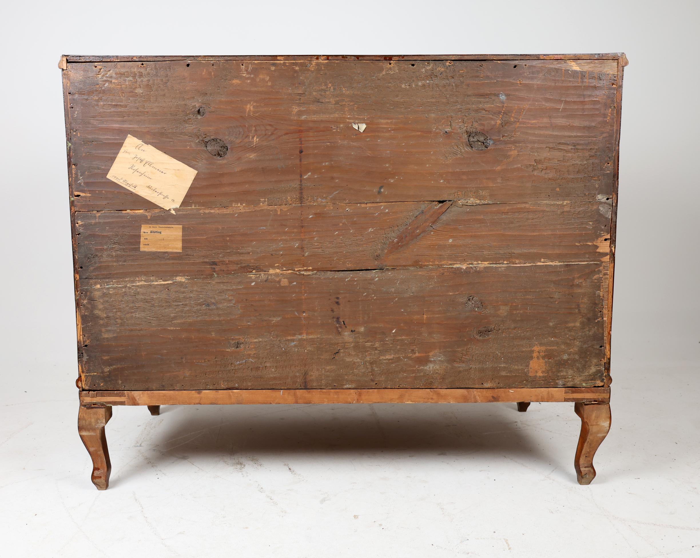 Late 18th Century Baroque Commode with Burl Walnut For Sale 12