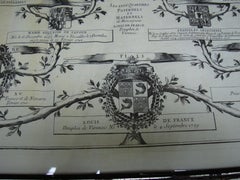 Late 18th Century Baroque Louis of France Family Tree French Engraving Print