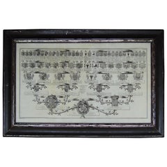 Late 18th Century Baroque Louis of France Family Tree French Engraving Print