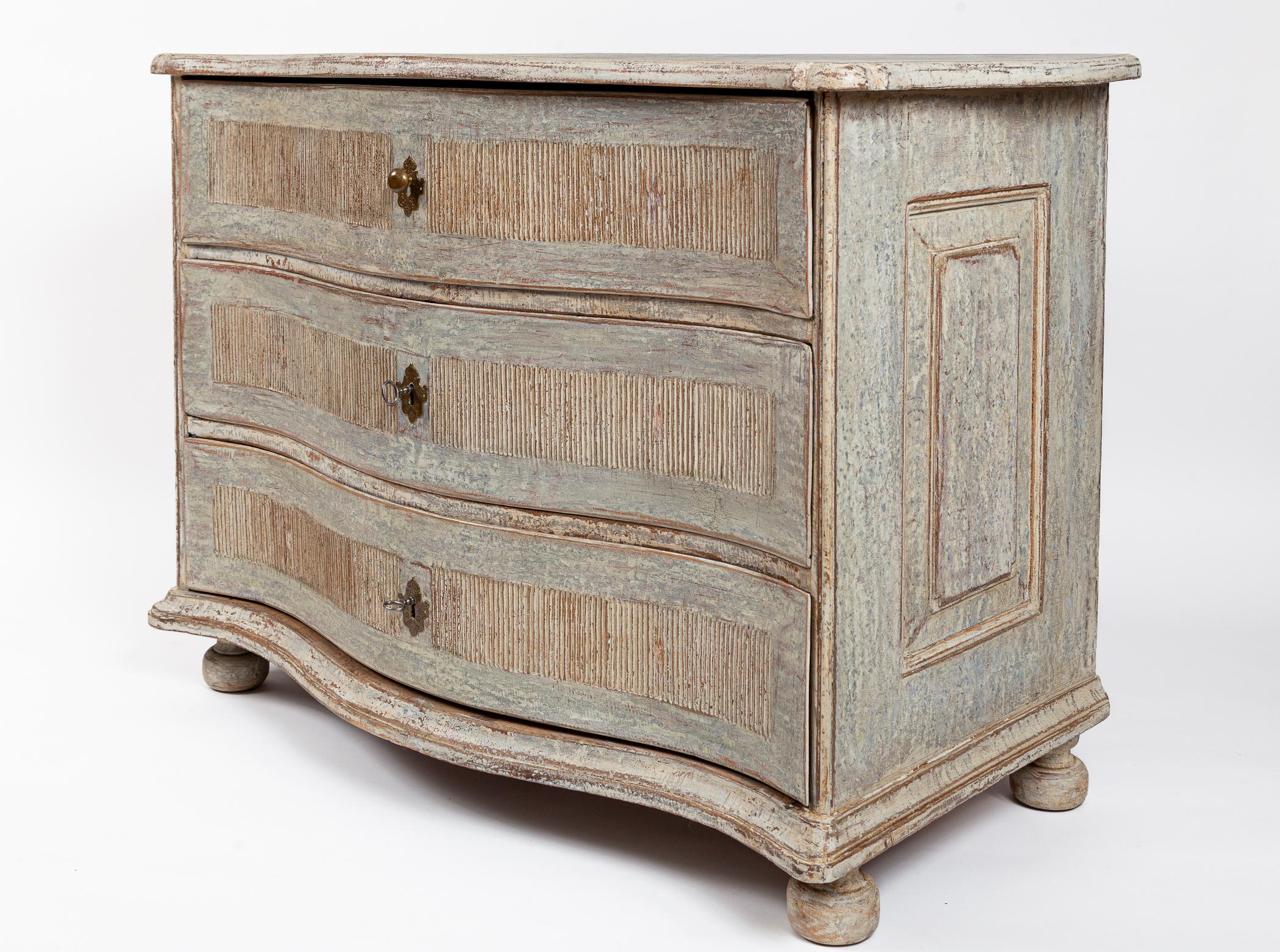 Late 18th Century Baroque Painted Chest Of Drawers For Sale 5