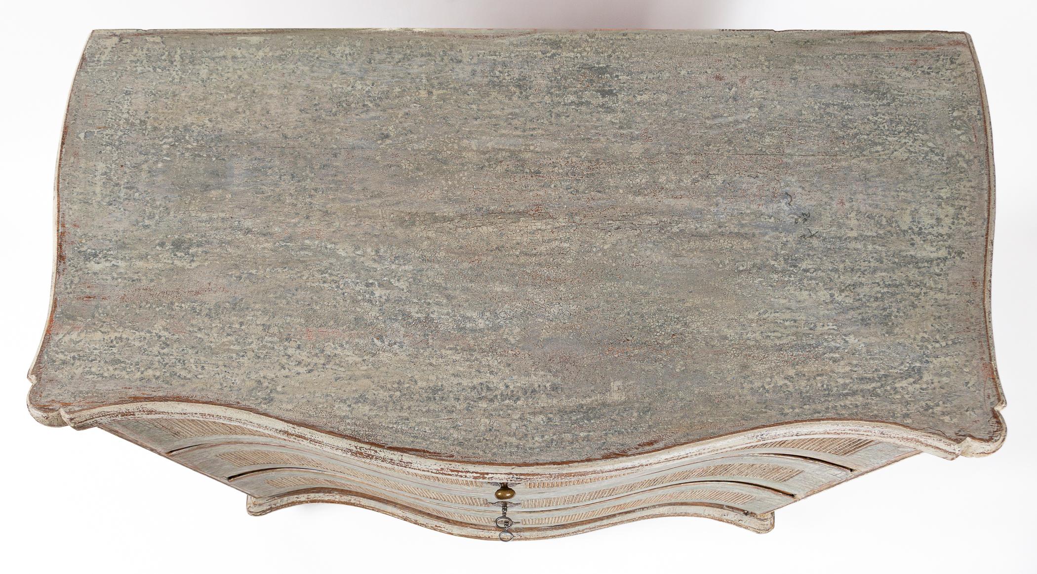 18th Century and Earlier Late 18th Century Baroque Painted Chest Of Drawers For Sale