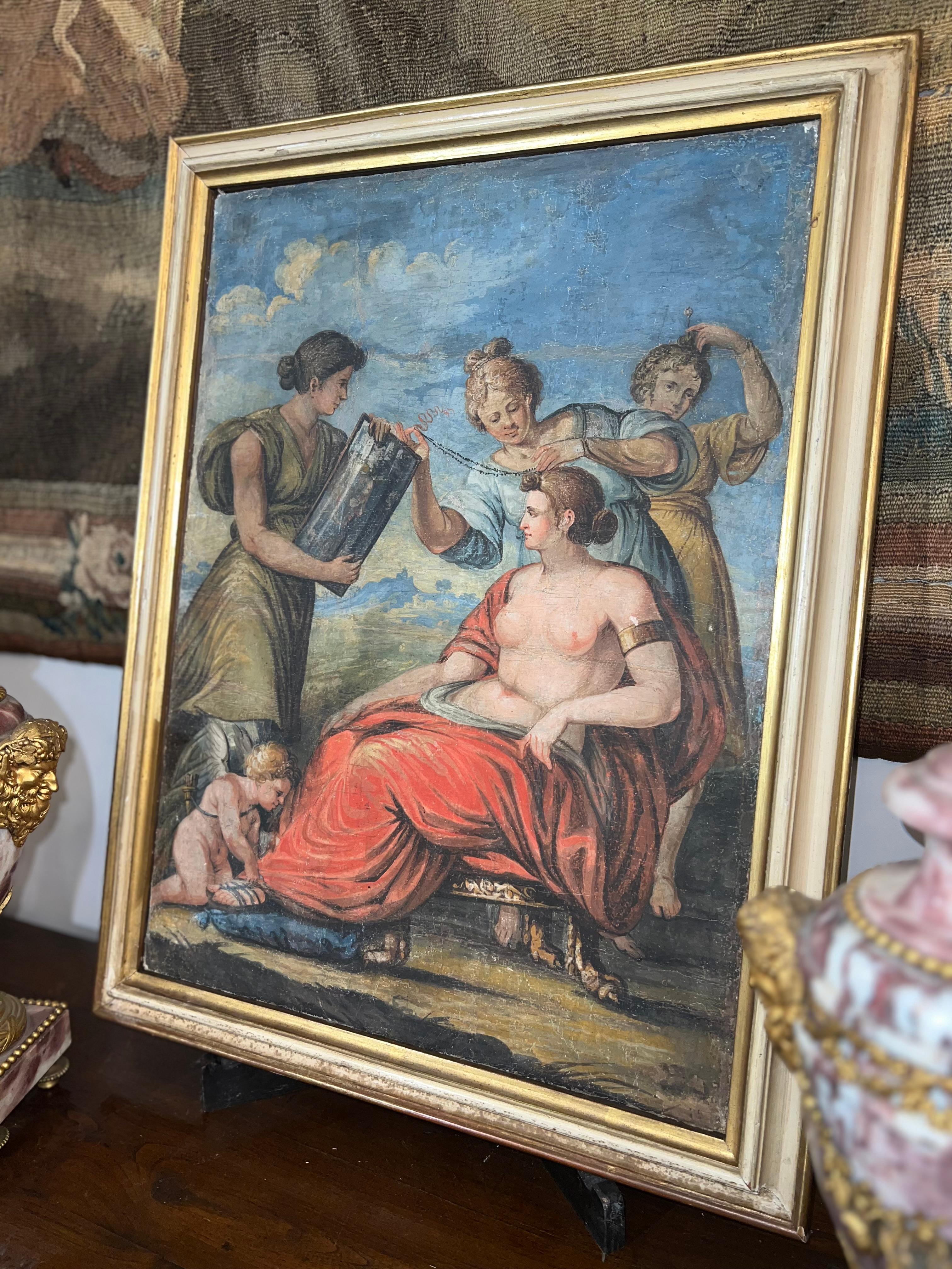 Late 18th Century, Bath of Venus, Tempera on Canvas For Sale 6
