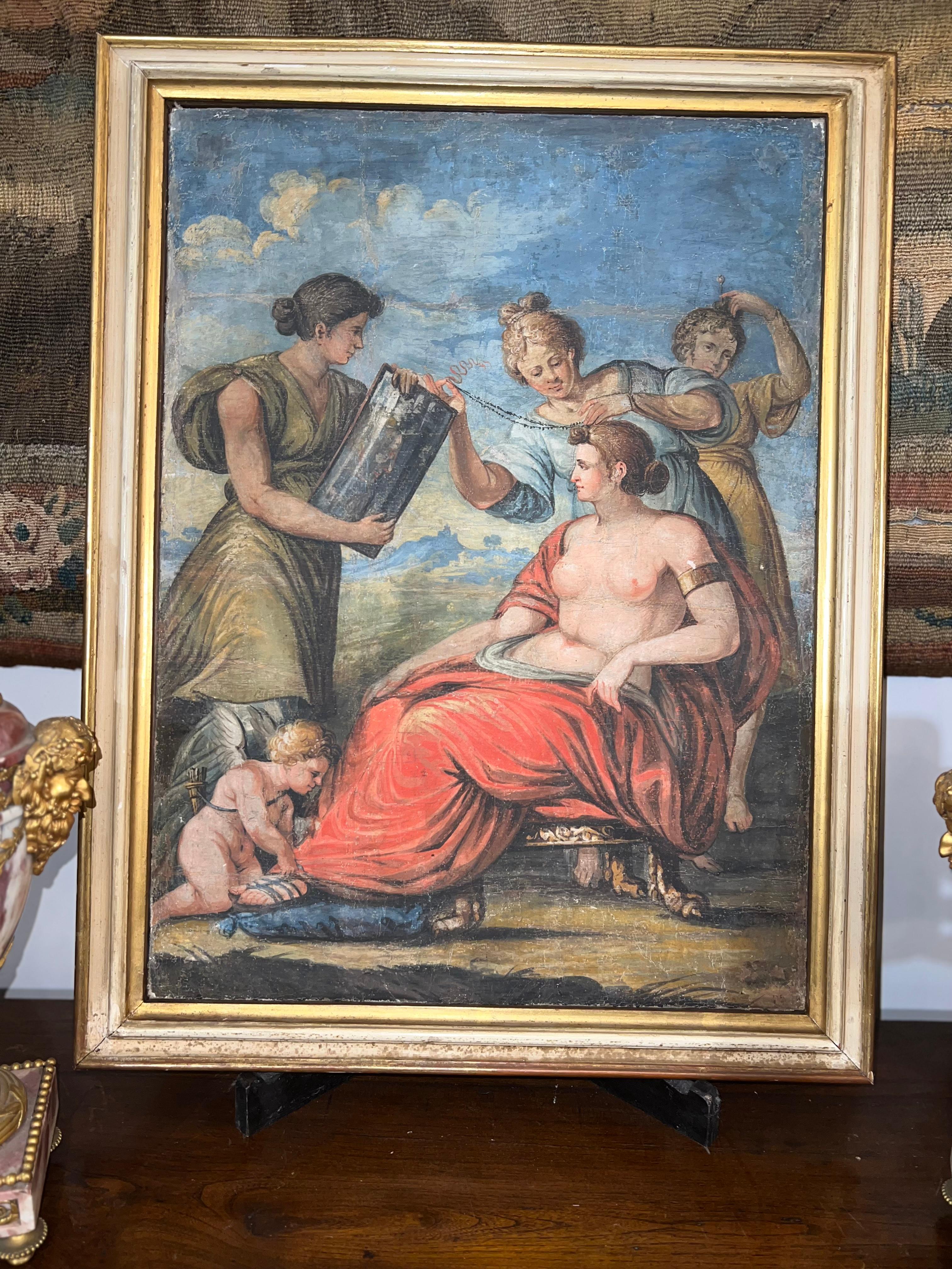 Late 18th Century, Bath of Venus, Tempera on Canvas For Sale 7