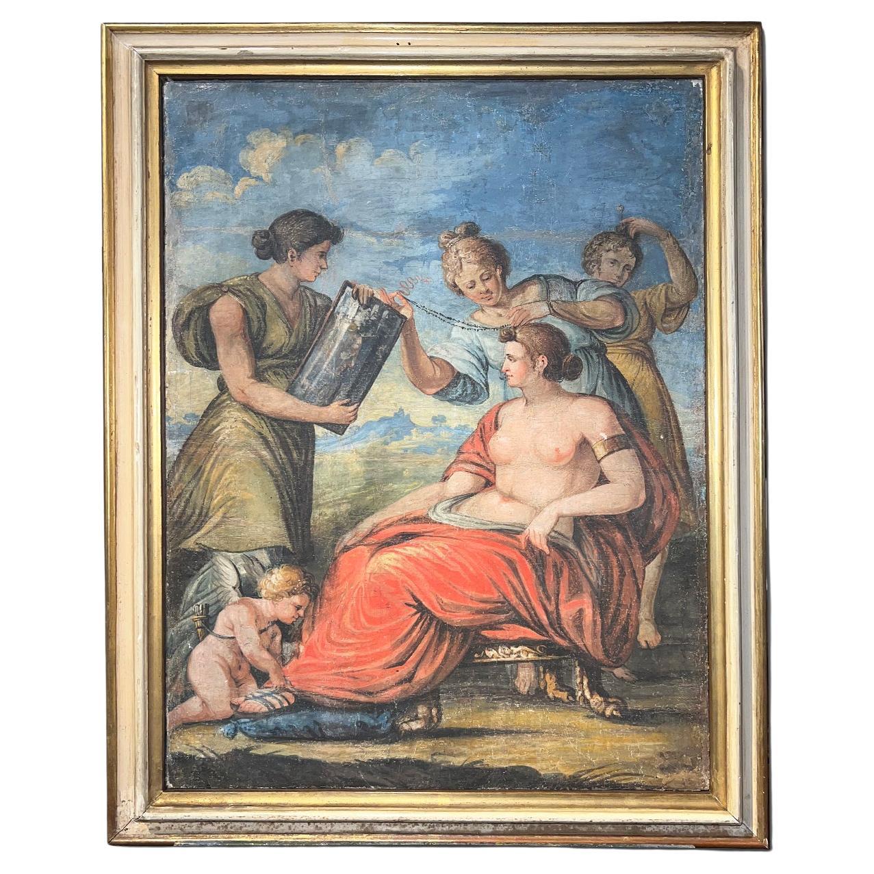 Late 18th Century, Bath of Venus, Tempera on Canvas For Sale