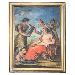 Antique Late 18th Century, Bath of Venus, Tempera on Canvas