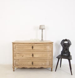 Late 18th Century Bleached Oak German Baroque Chest of Drawers