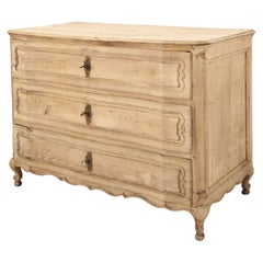 Late 18th Century Bleached Oak German Baroque Chest of Drawers