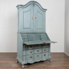 Late 18th Century Blue Swedish Oak Secretary Bureau