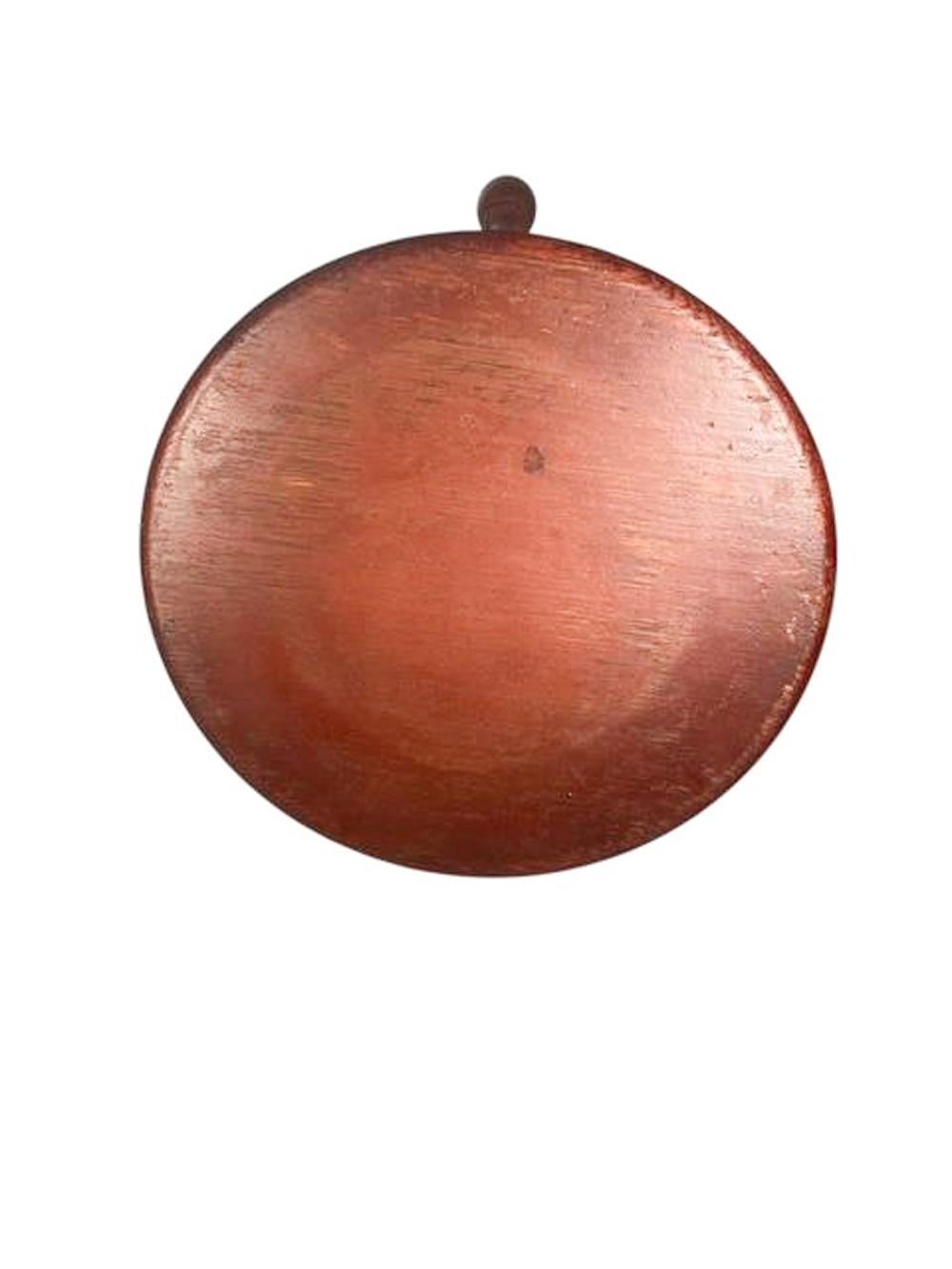 Late 18th Century Boldly Turned Windsor Stool in Old Red Paint For Sale 4