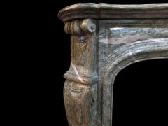Late 18th Century Campana Marble French Fireplace Mantel