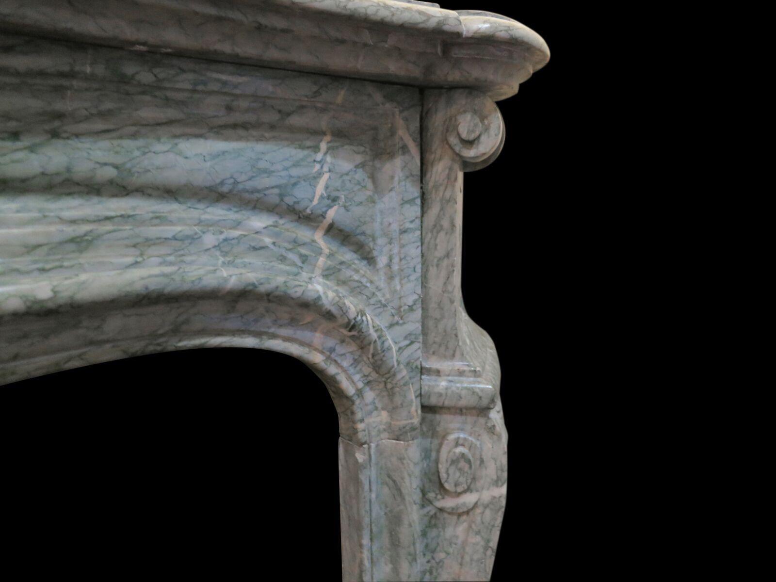 Louis XV Late 18th Century Campana Marble French Fireplace Mantel