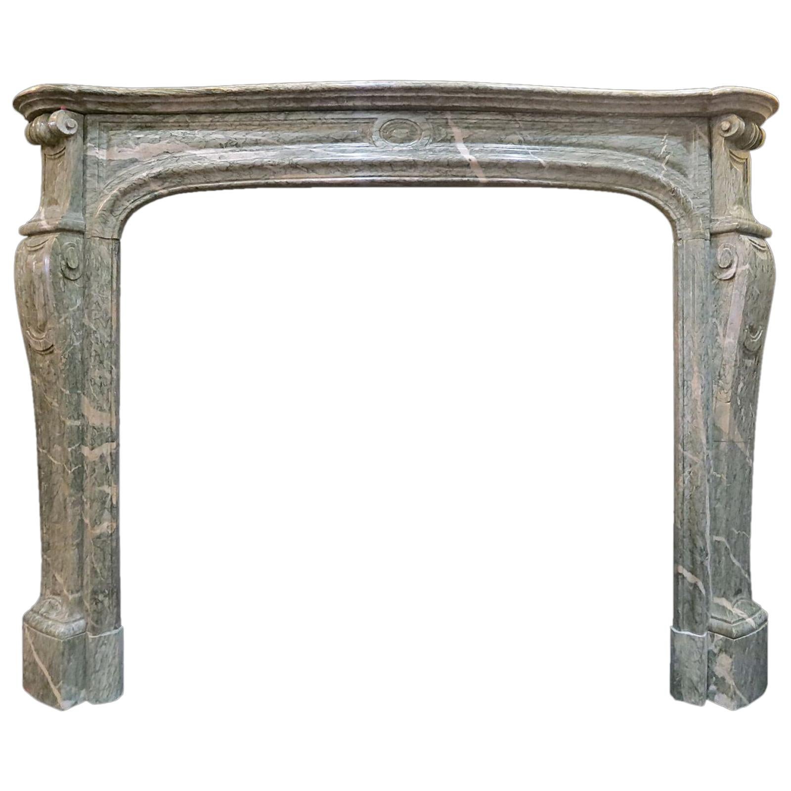 Late 18th Century Campana Marble French Fireplace Mantel