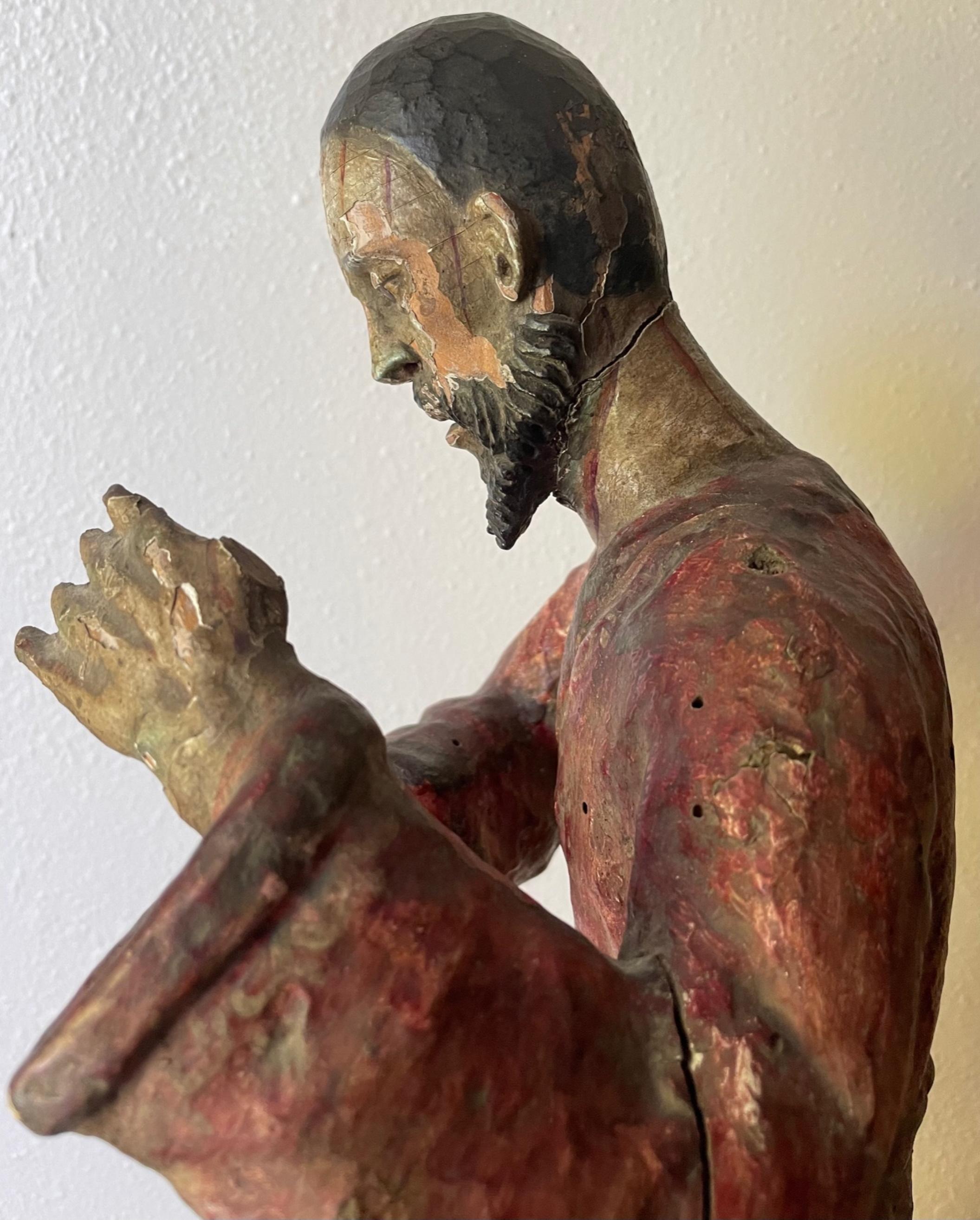 Late 18th Century Carved and Polychrome Italian Santo Statue 5