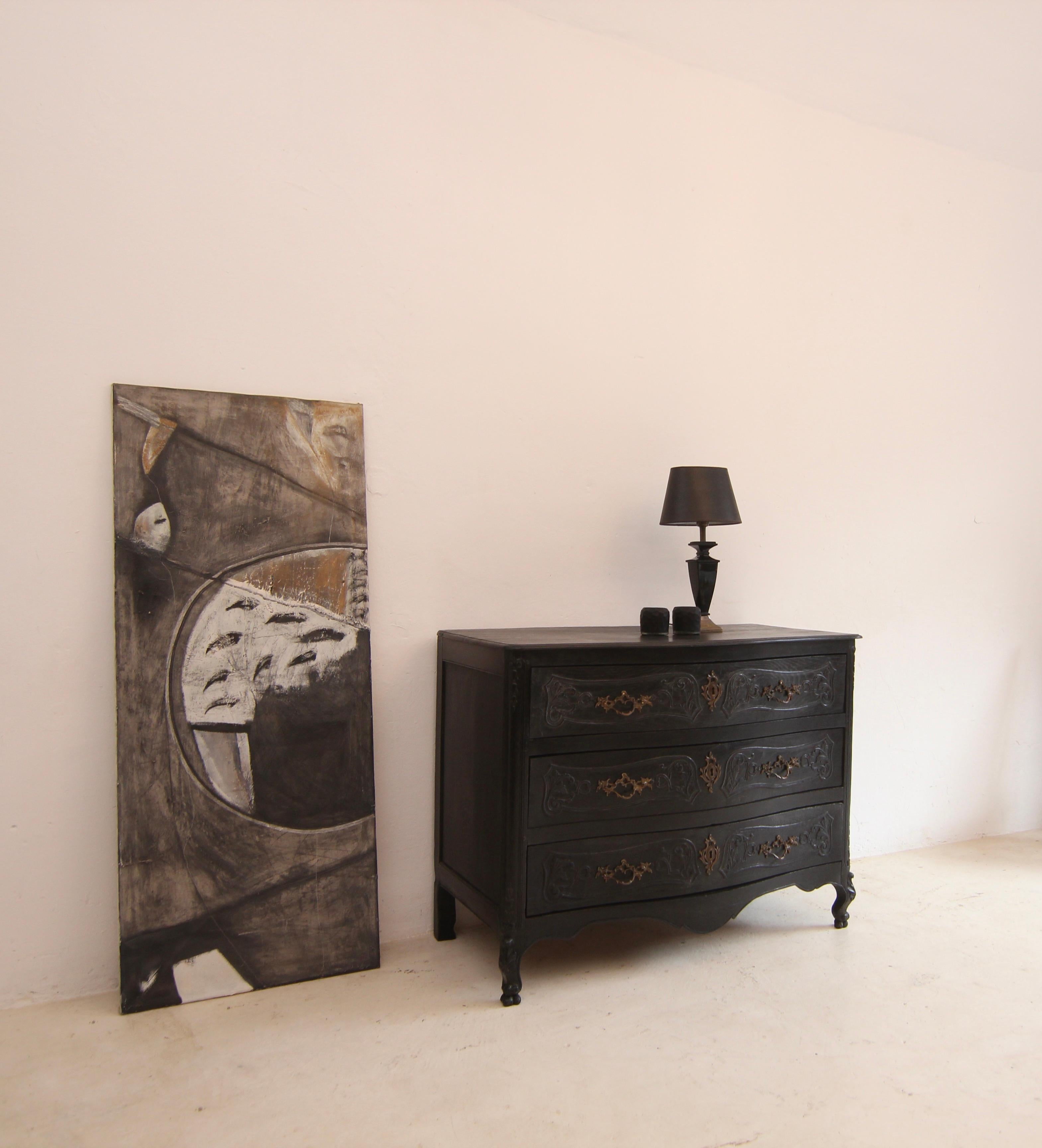 Barocco Cassettiera in Oak intagliata della fine del XVIII secolo in vendita