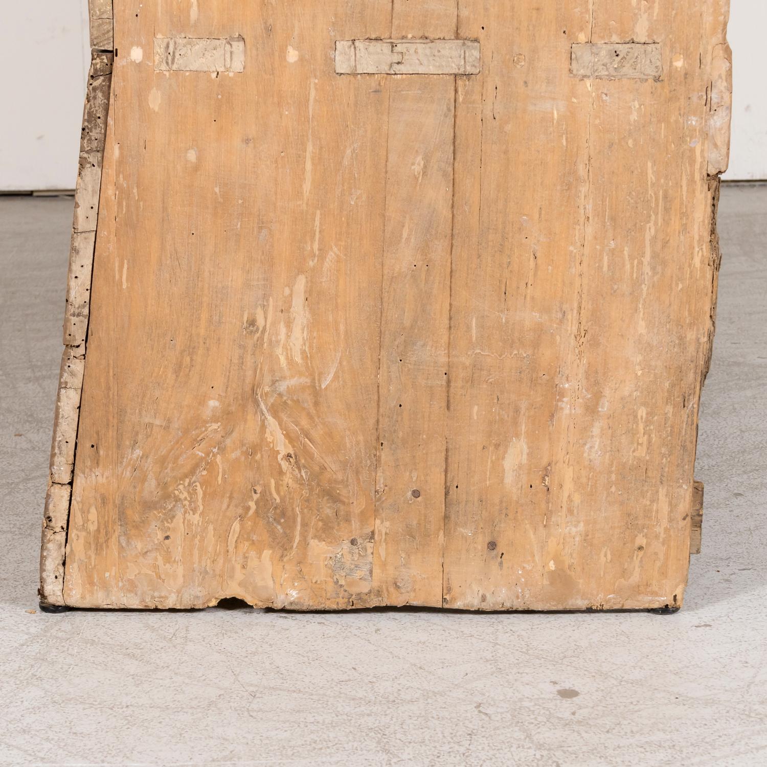 Geschnitzte primitive spanische katalanische Settle Bench aus dem späten 18. Jahrhundert  im Angebot 10