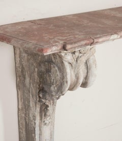 Late 18th Century Carved Stone and Marble Console Table