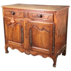 Late 18th Century Carved Walnut French Country Louis XV Server Buffet