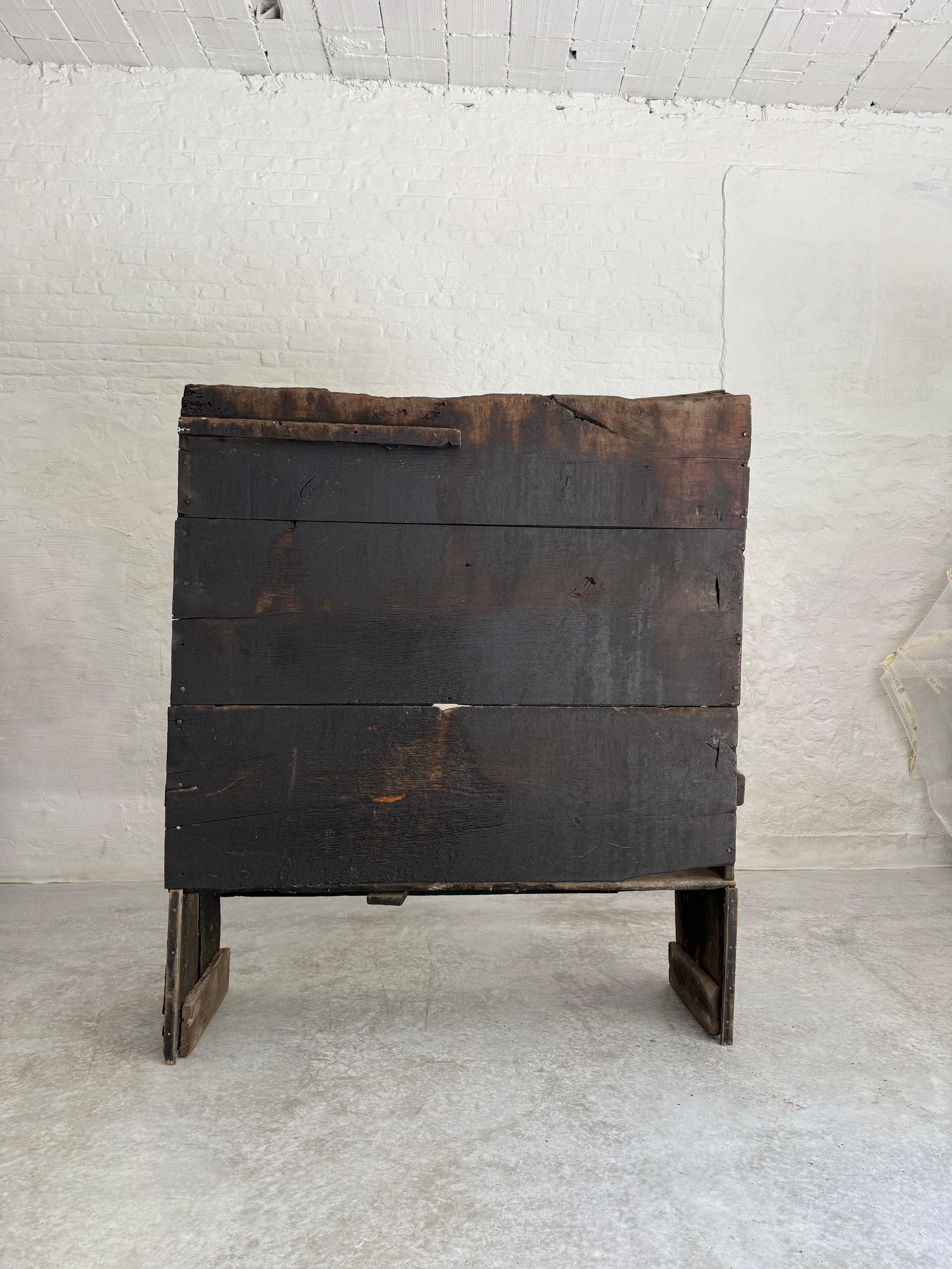 Pine Late 18th Century Catalan High Back Bench from the Pyrenees For Sale