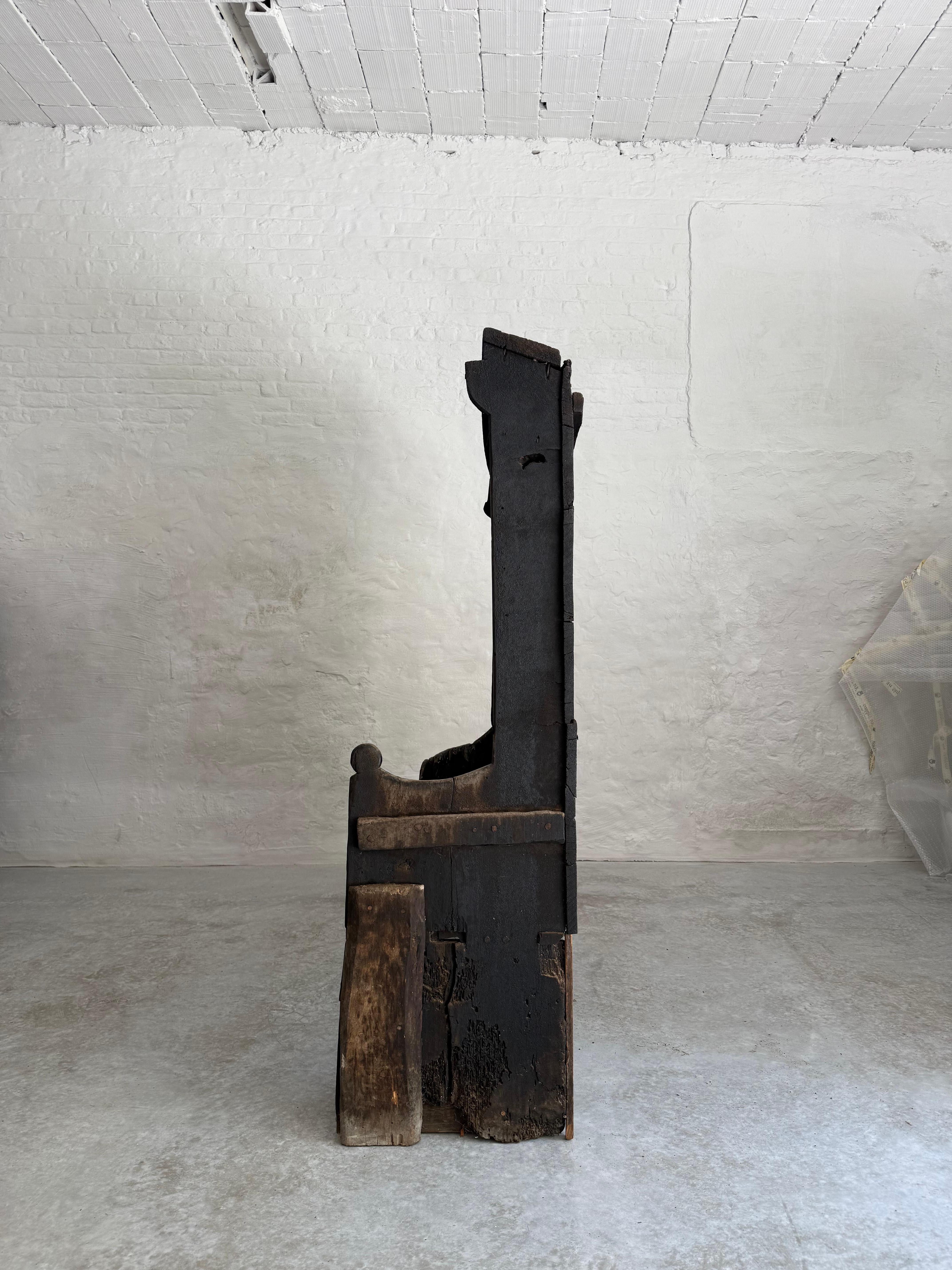 Late 18th Century Catalan High Back Bench from the Pyrenees For Sale 2