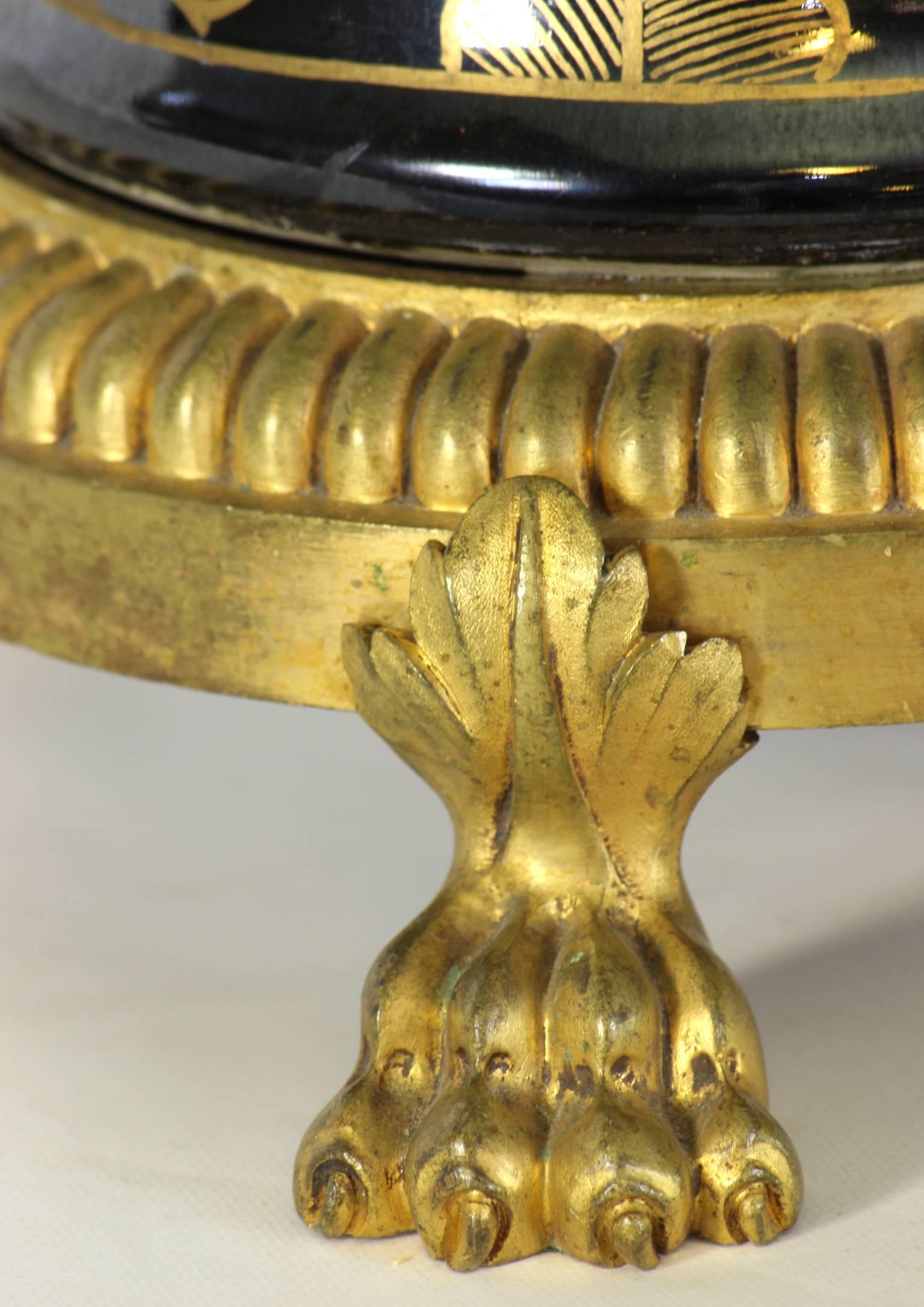 Late 18th Century Chinese Export Mirror Noir Vase Lamp 4