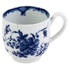 Late 18th Century Chinese Flowers Worcester Porcelain English Tea Cup