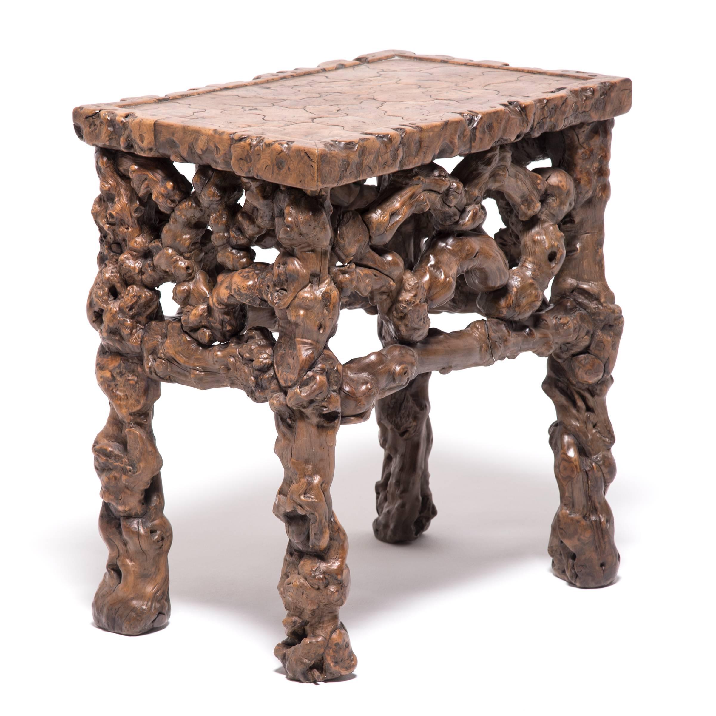 Late 19th Century Chinese Rootwood Side Table In Good Condition In Chicago, IL