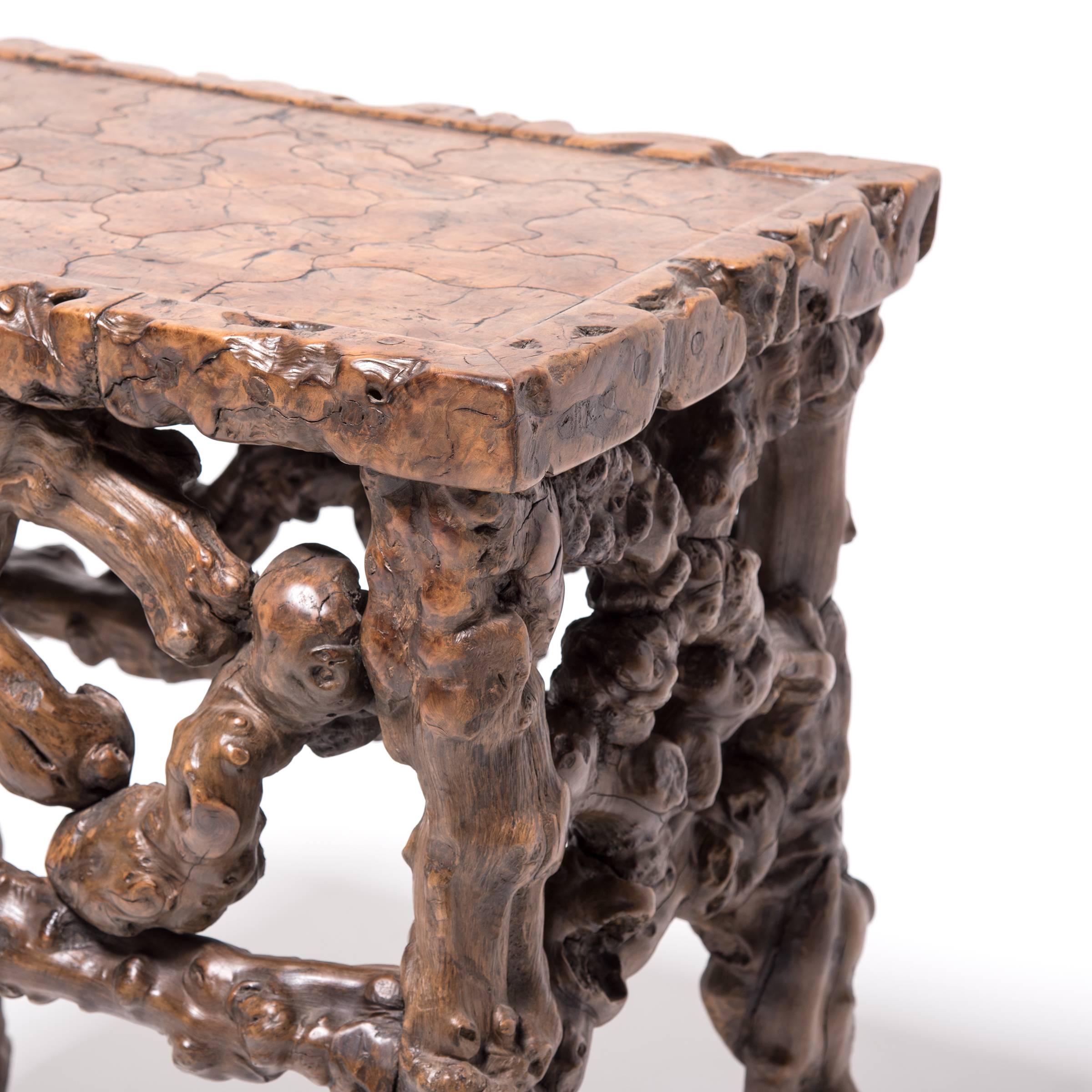 Wood Late 19th Century Chinese Rootwood Side Table