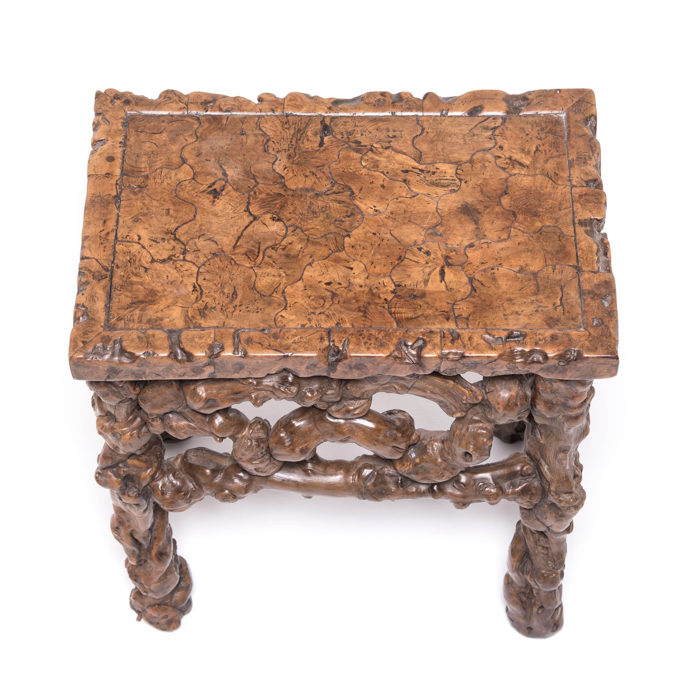 Late 19th Century Chinese Rootwood Side Table 1