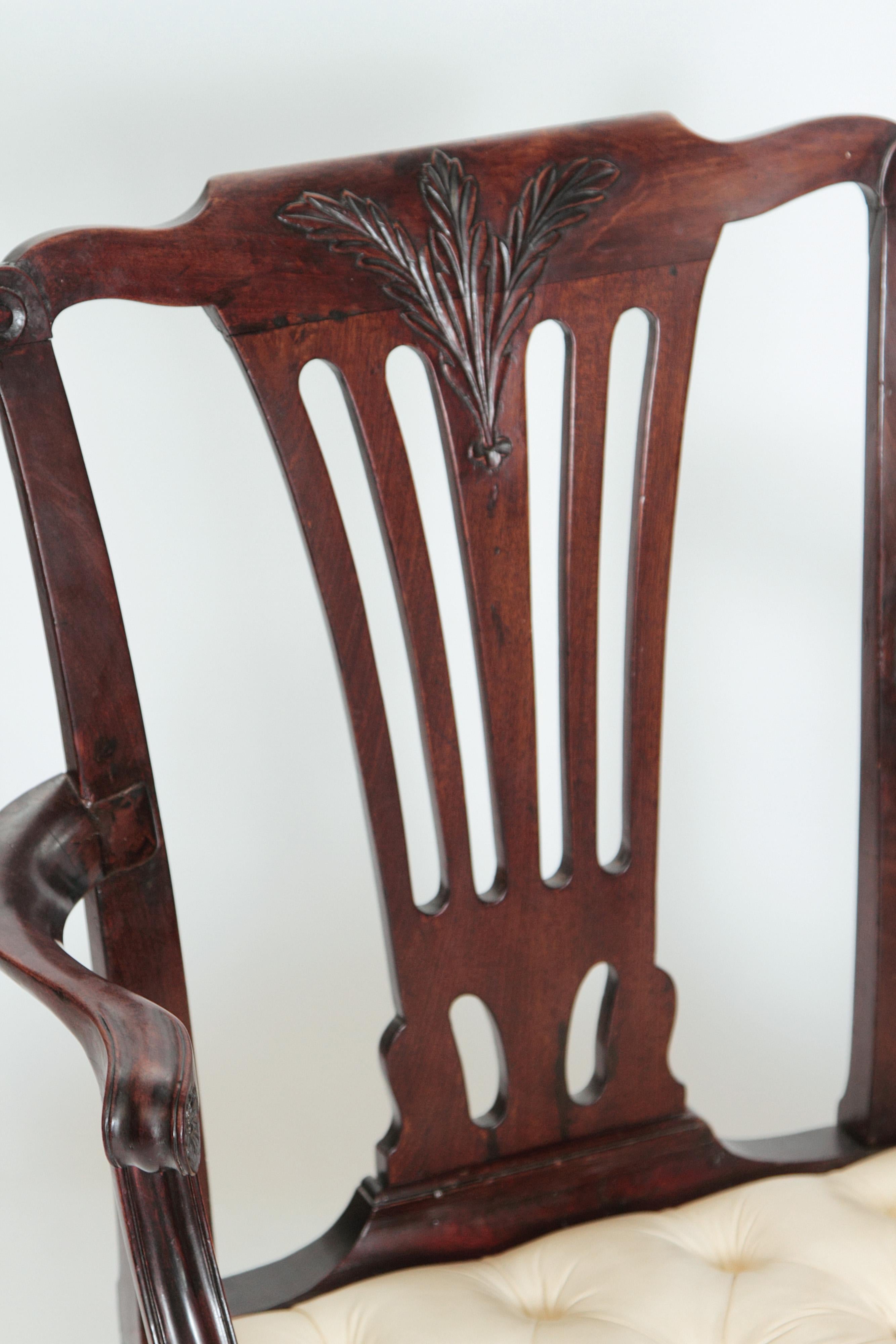 Late 18th Century Chippendale Mahogany Armchair 7