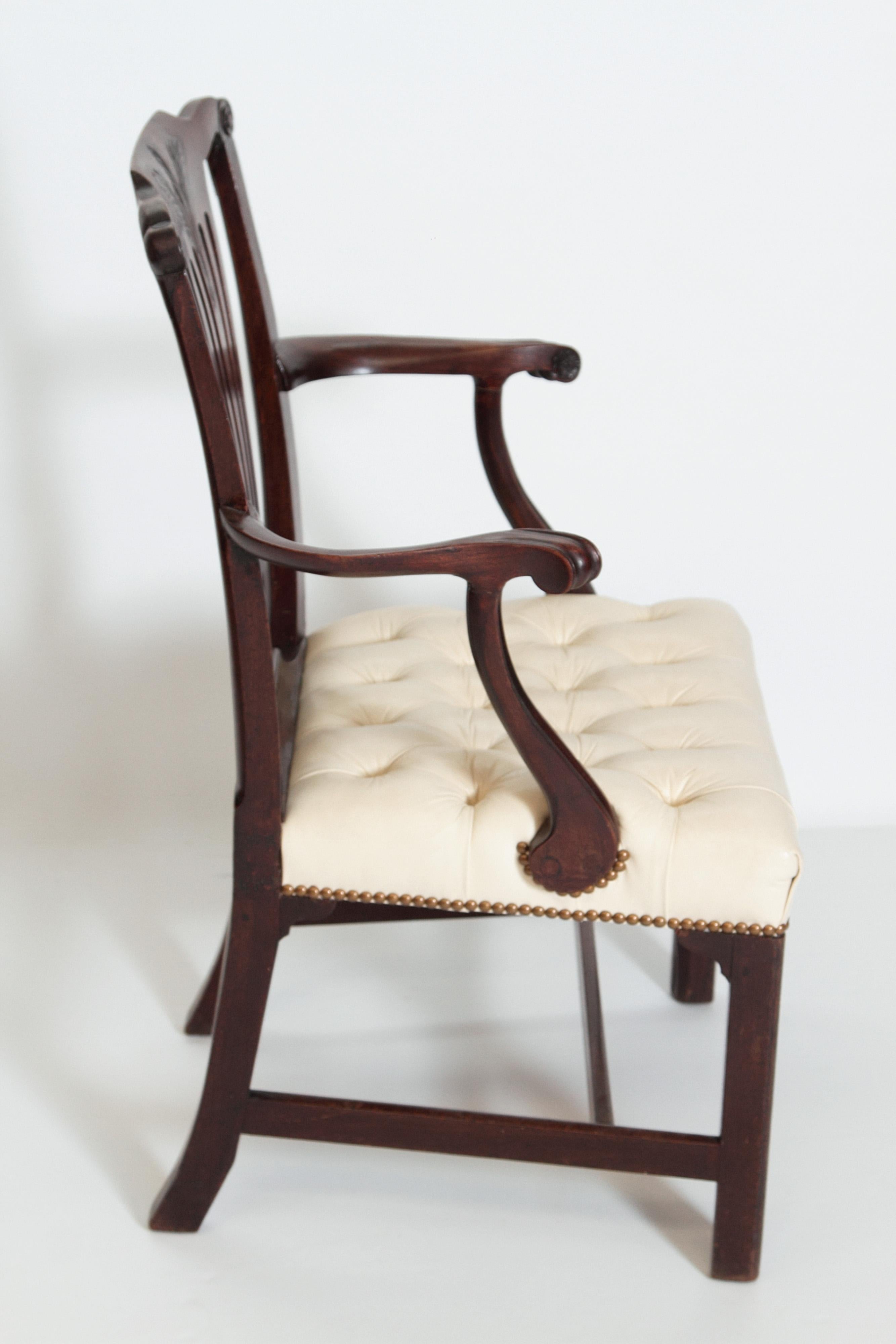 English Late 18th Century Chippendale Mahogany Armchair